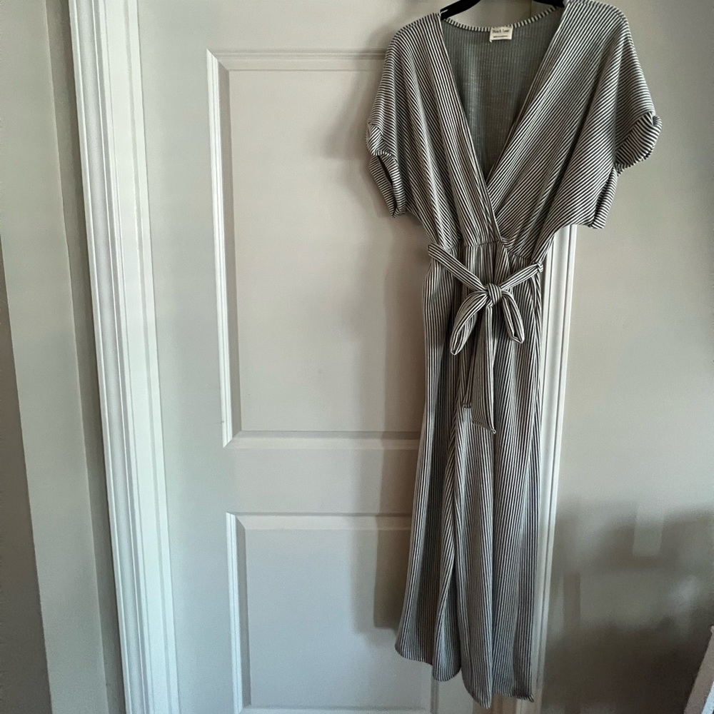 Olive Striped Jumpsuit